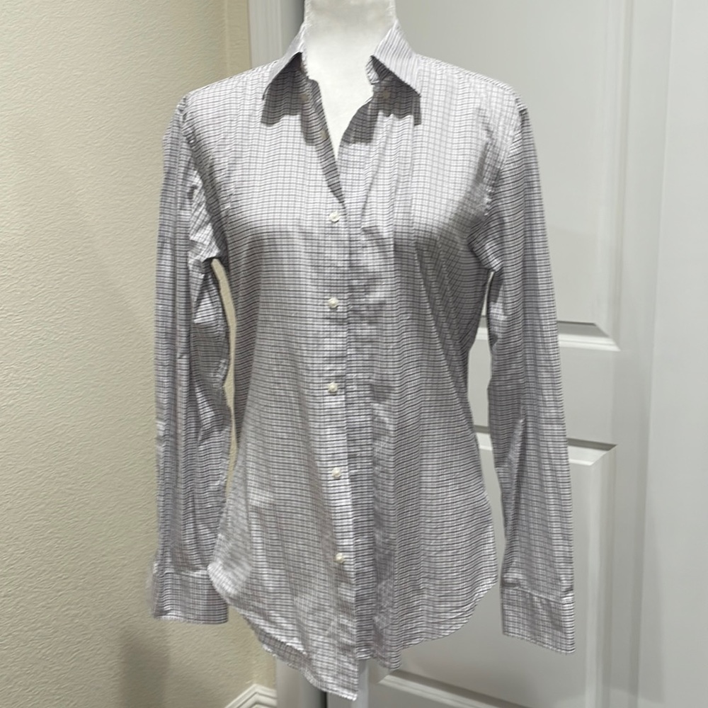Uniqlo light purple and black plaid shirt